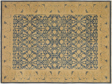 A02764,10 0"x13 6",Transitional                  ,10x14,Blue,TAN,Hand-knotted                  ,Pakistan   ,100% Wool  ,Rectangle  ,652671148309